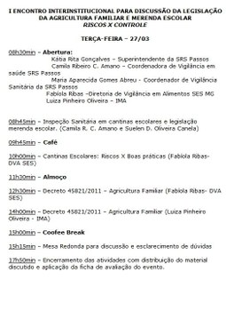 I Encontro Interinstitucional vai discutir agricultura familiar e merenda escolar
