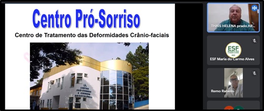 Fachada do Centro Pró-sorriso, que apresentou seu trabalho no encontro, durante a videoconferência - Foto: Heron Martins