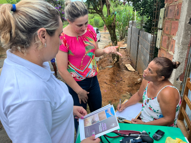 Em Miradouro, equipe de saúde do bairro Primavera realizou abordagem da população para orientar sobre a Hanseníase como parte das ações do Janeiro Roxo - Foto: Divulgação